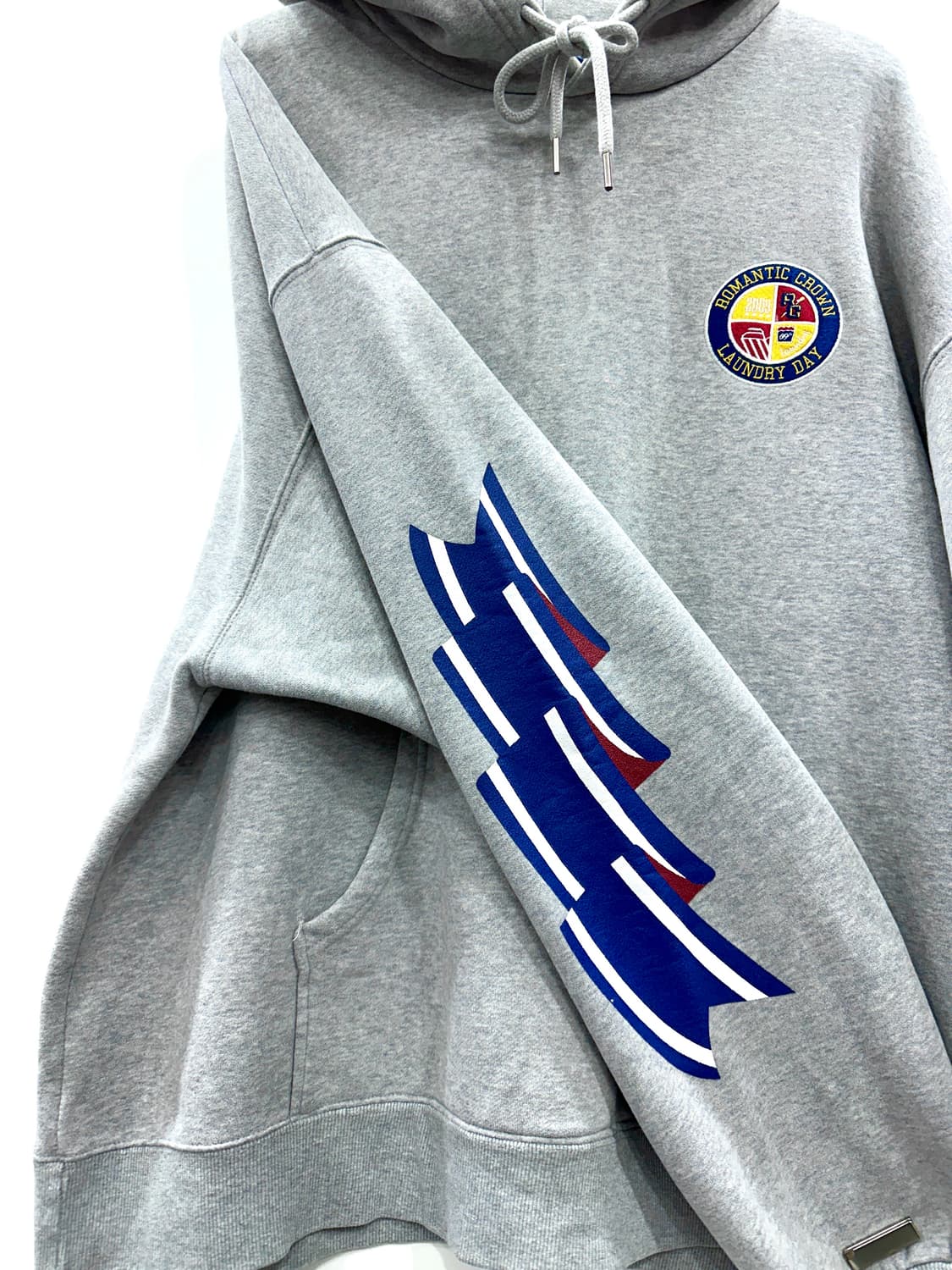 로맨틱크라운 오버핏 후드 그레이 XL 상품이미지3