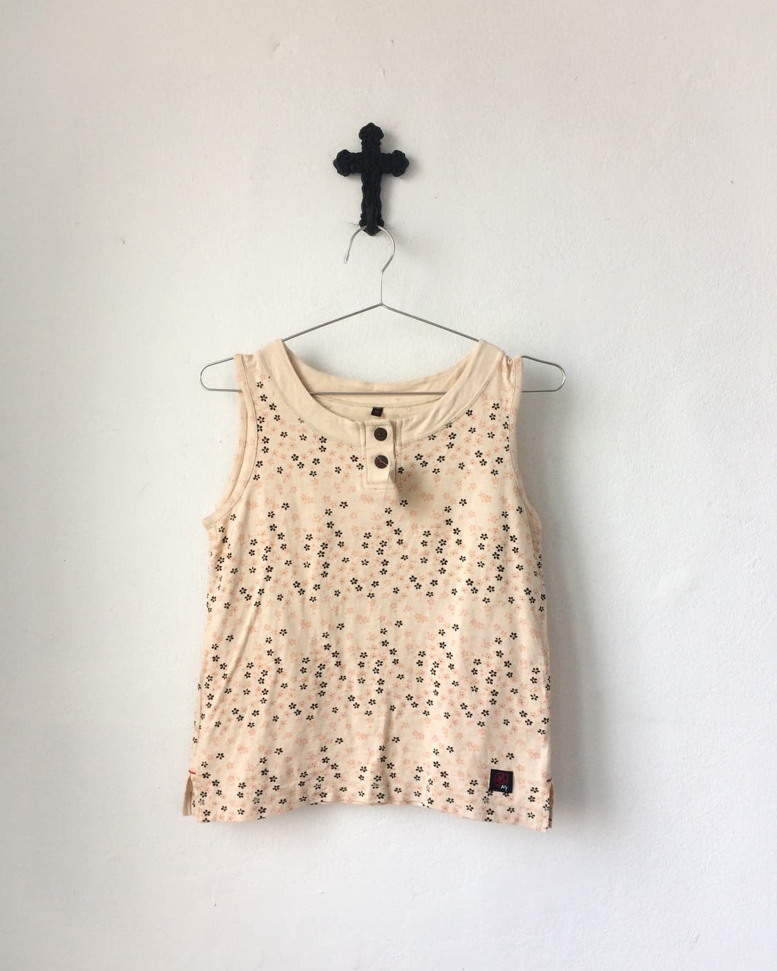 Button point flower pattern sleeveless 상품이미지2