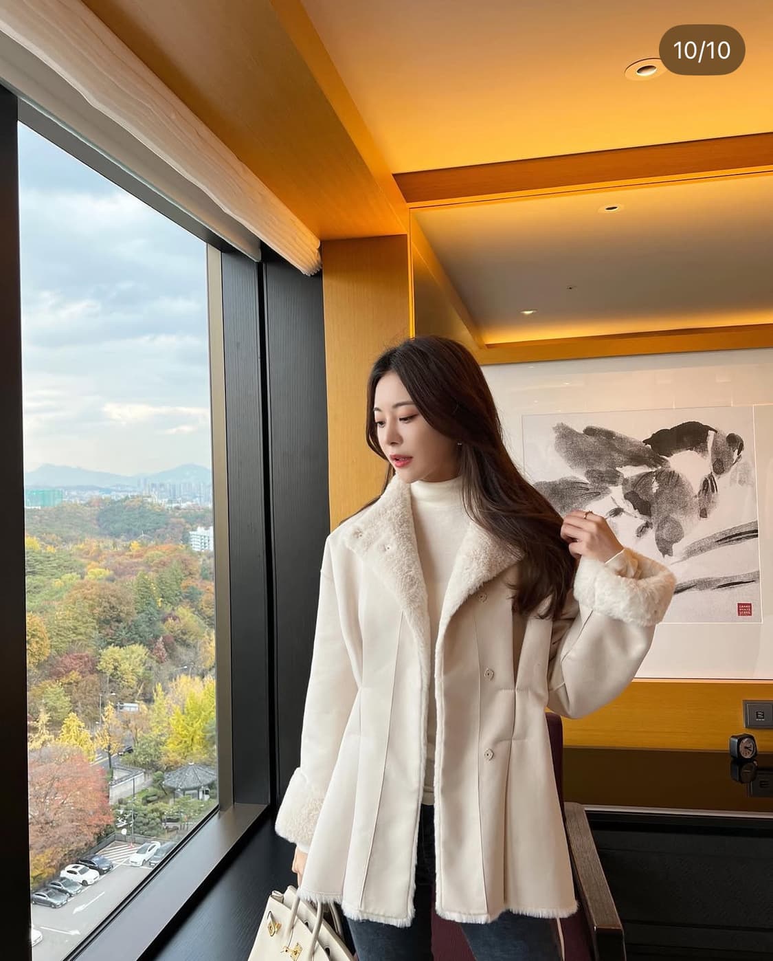 로아르 아옳이 베이지 무스탕 상품이미지3