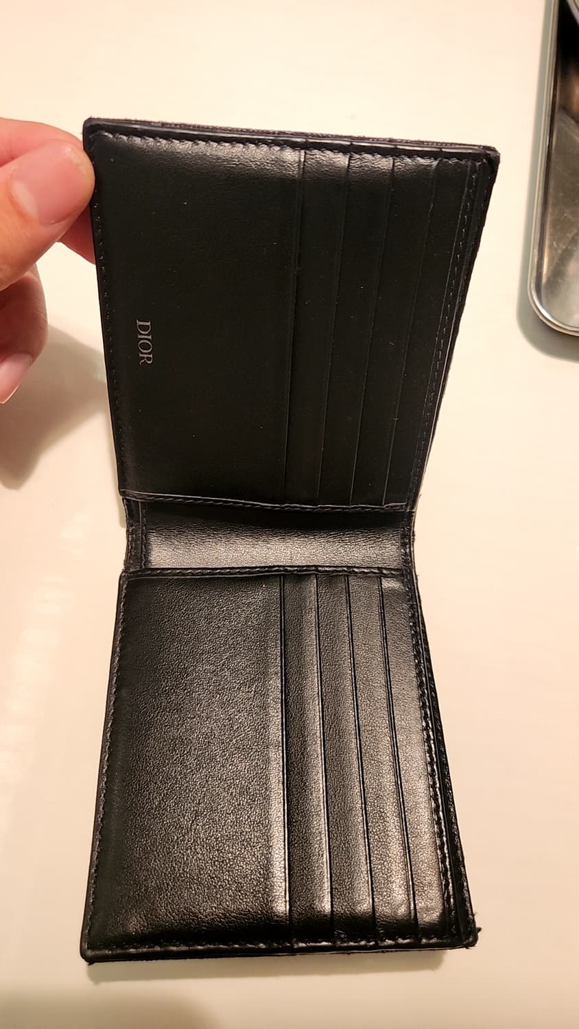 [정품/os] 디올 오블리크 반지갑 블랙 상품이미지5