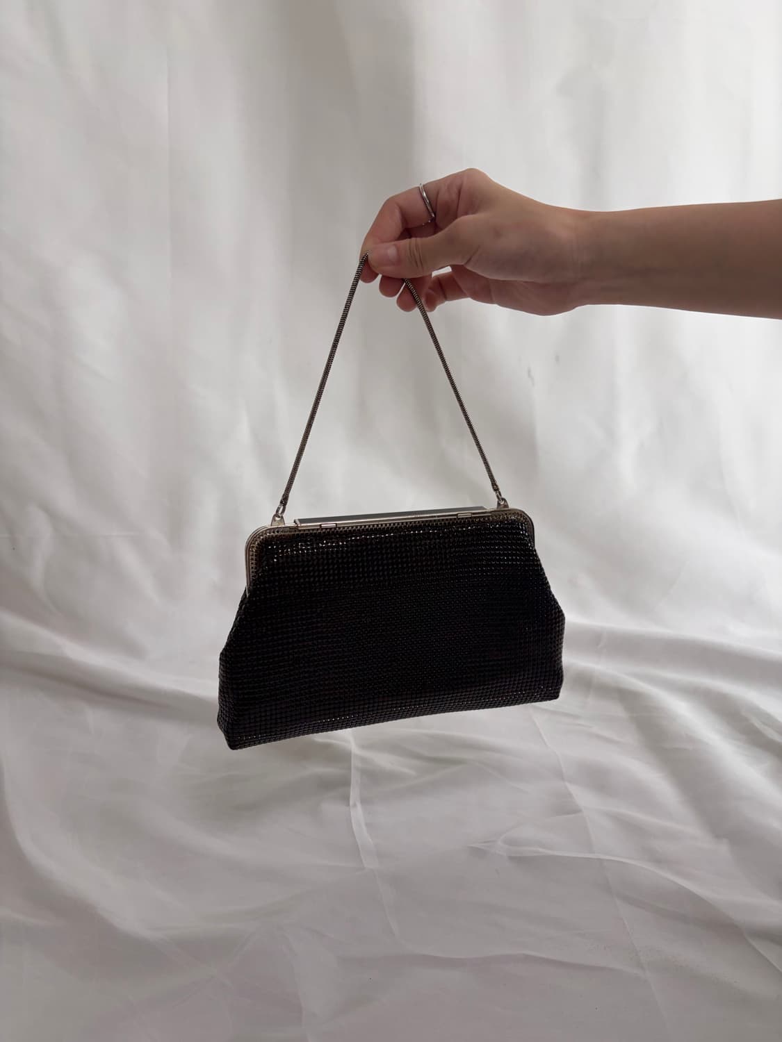 일본 빈티지 Glomesh 블랙 핸드백  상품이미지2