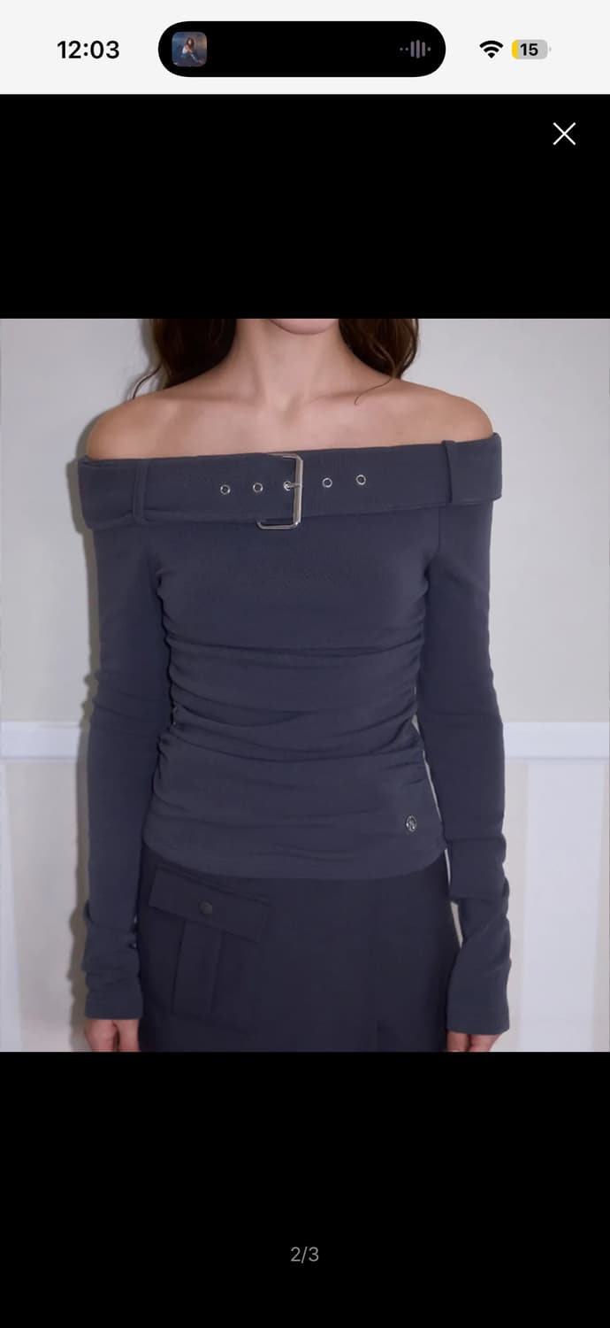 로제프란츠 Belt shirring Off-shoulder 롱슬리브 상품이미지2