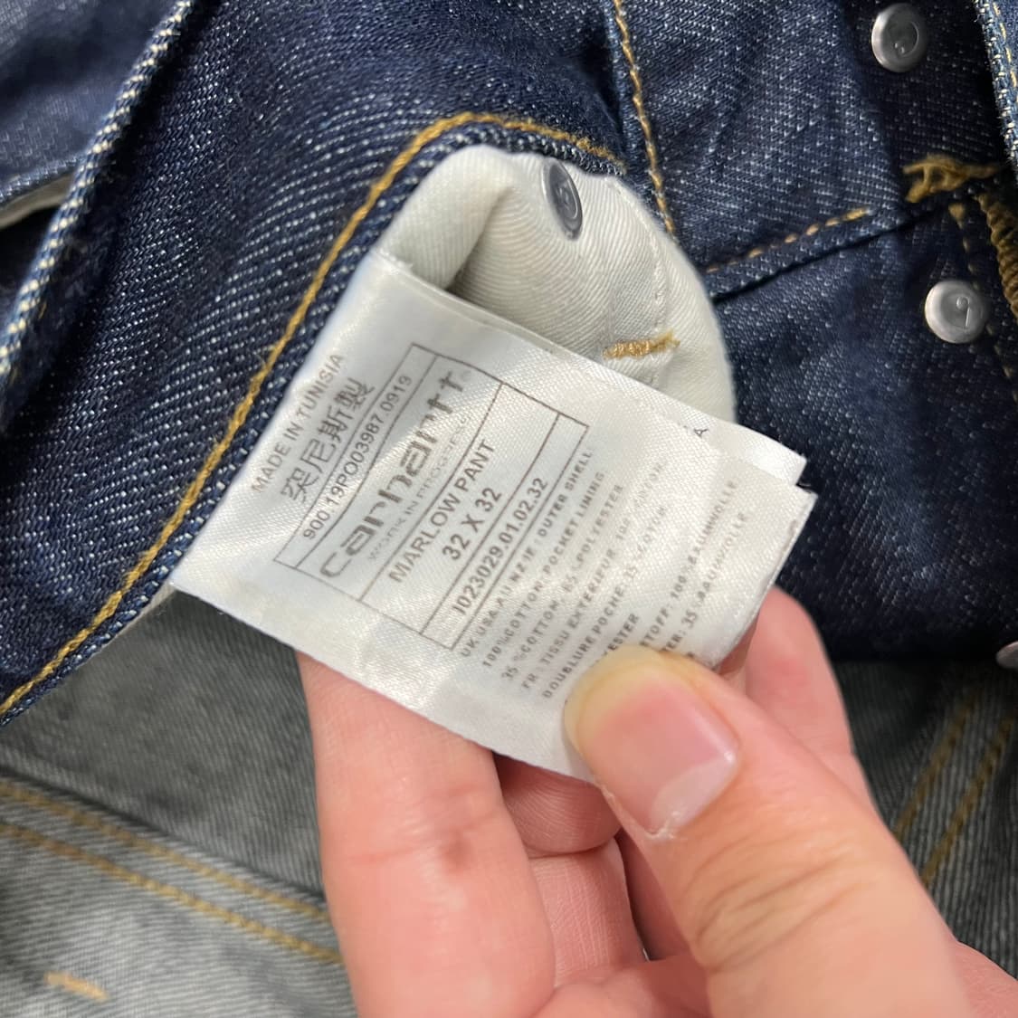 칼하트 WIP 스트레이트 셀비지 데님 팬츠 상품이미지7