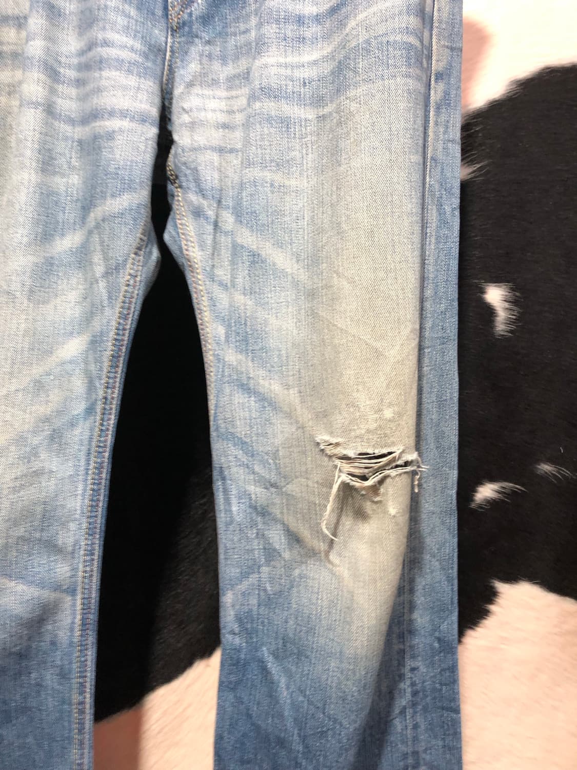 에드윈 데미지 디테일 워싱 데님팬츠 상품이미지4