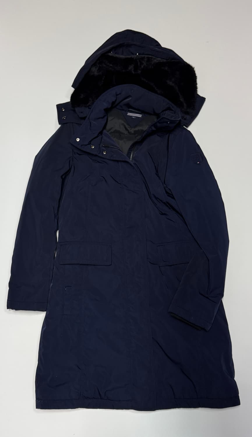 여성 타미힐피거 페이크 퍼 후드 롱 점퍼 상품이미지1