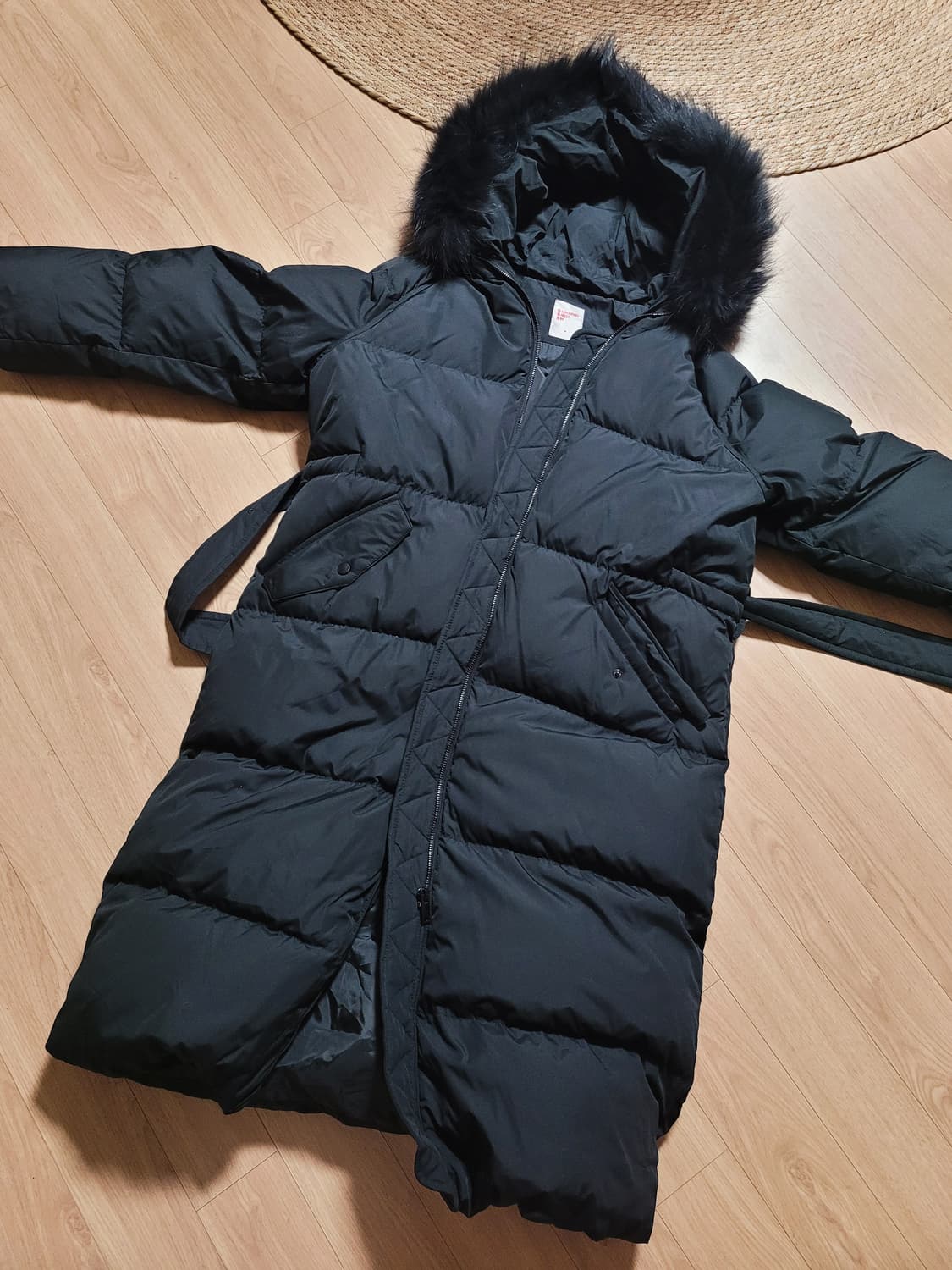 새상품) 라쿤 롱패딩 (줄포함) (실물털풍성) 블랙/브라운 상품이미지7