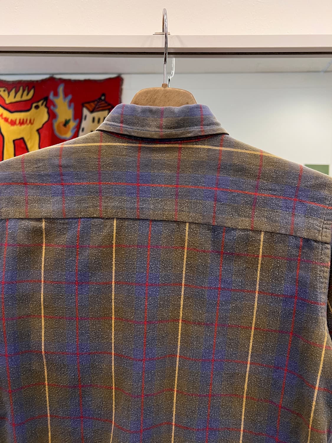 80s Woolrich 울리치 빈티지 코튼 플란넬 체크 셔츠 상품이미지5