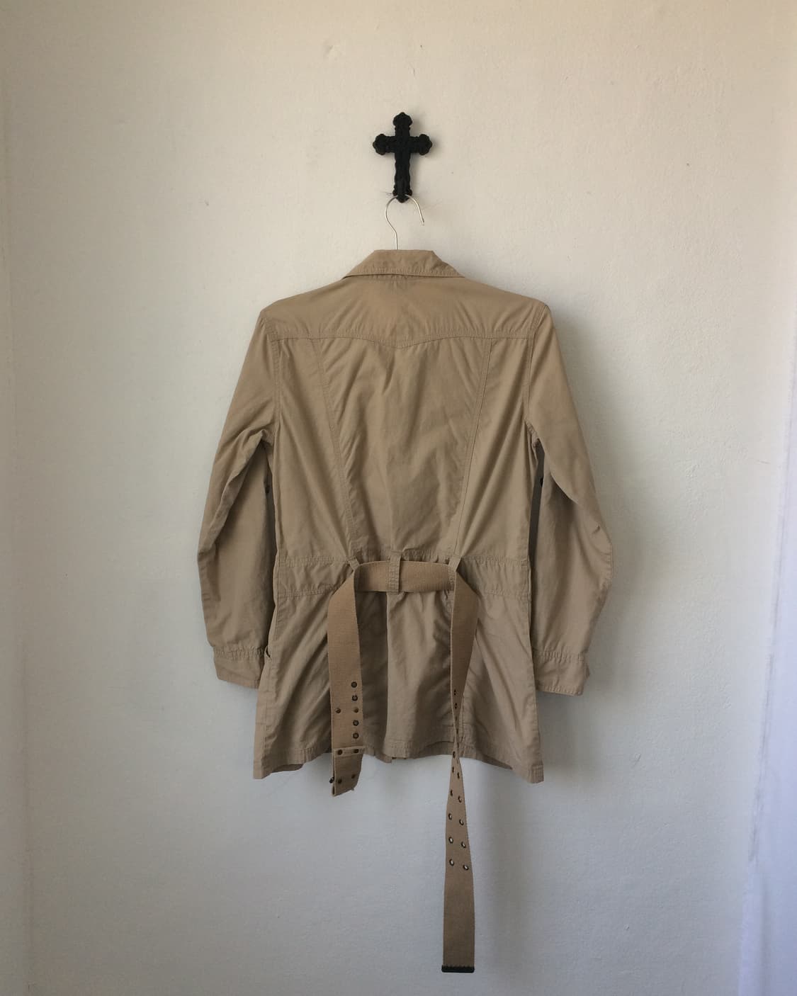 Belted lace trimming pocket point jacket 상품이미지3
