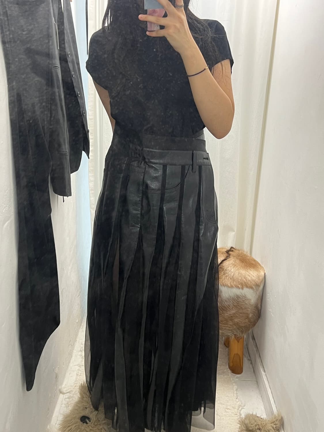 준야와타나베 가죽 롱스커트 상품이미지3