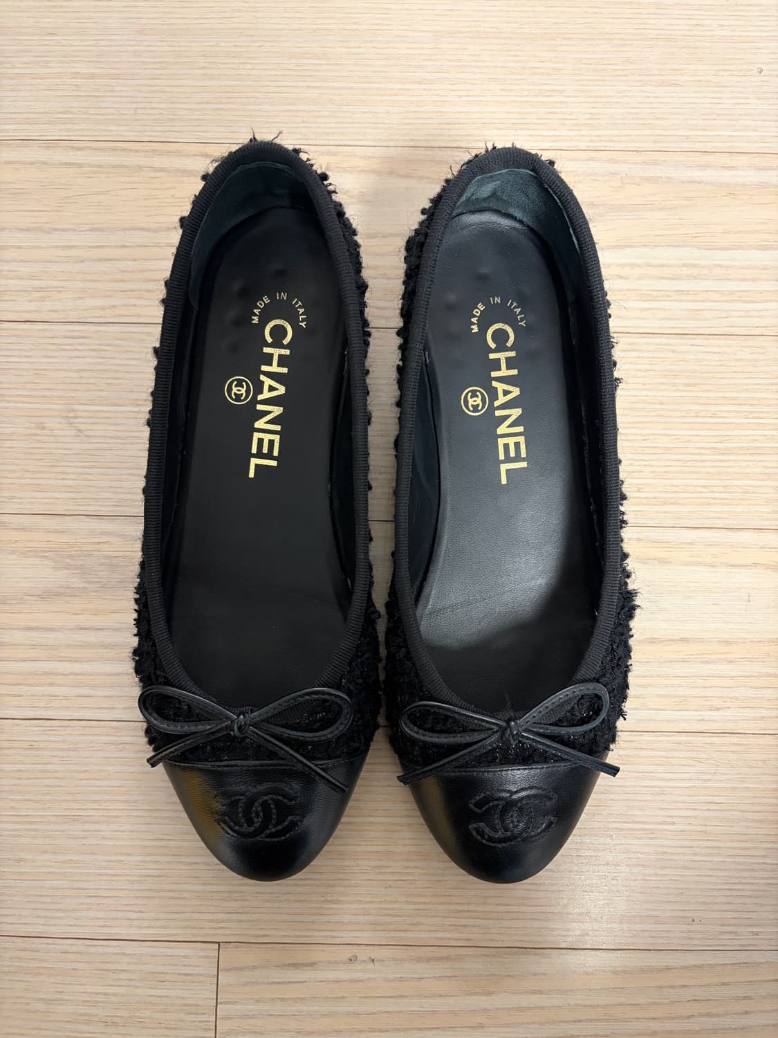 샤넬 트위드 발레리나 플랫 블랙 35 (220) 상품이미지5