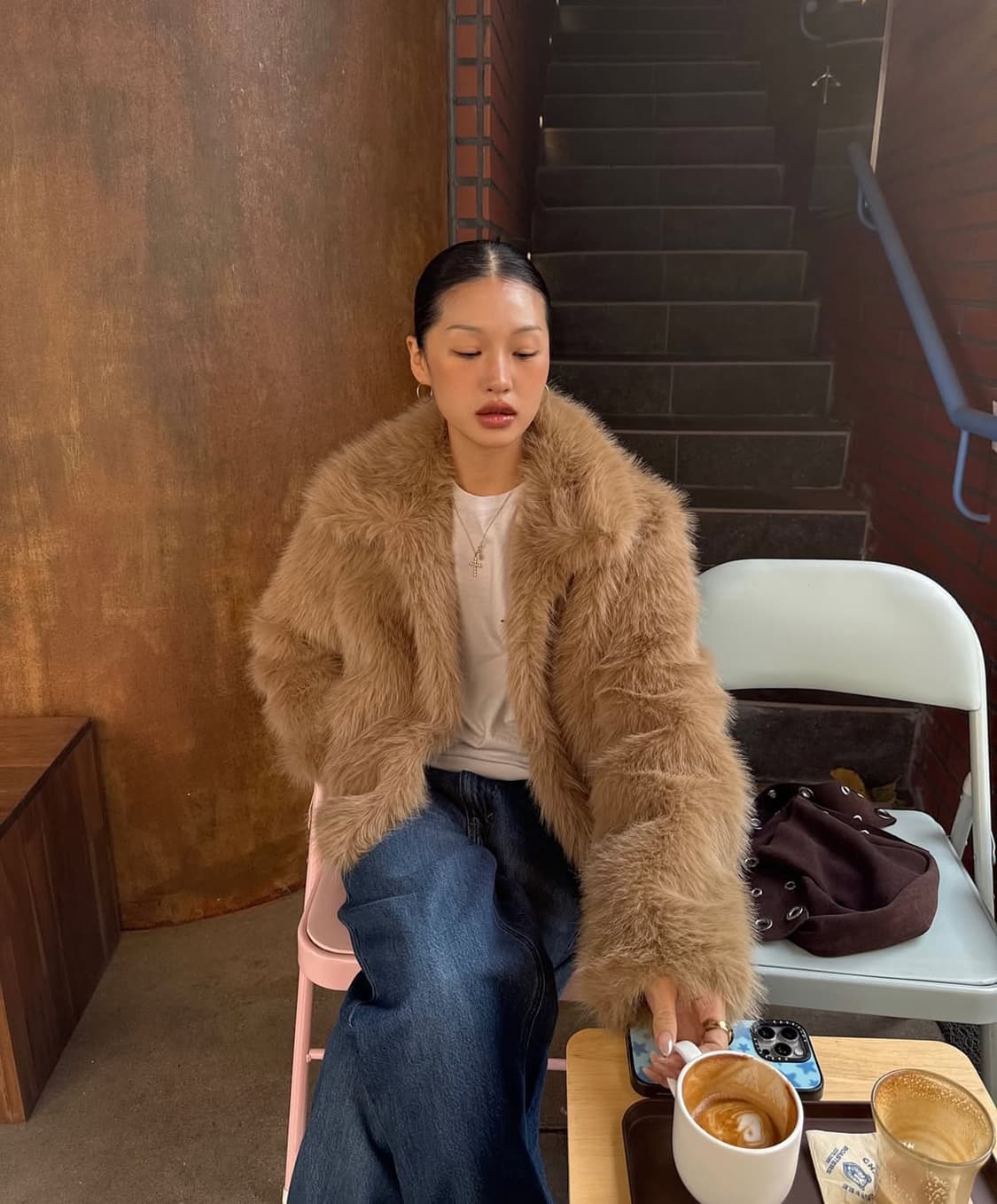 Leface Eyelet Mini Tote Bag, Dark brown 상품이미지3