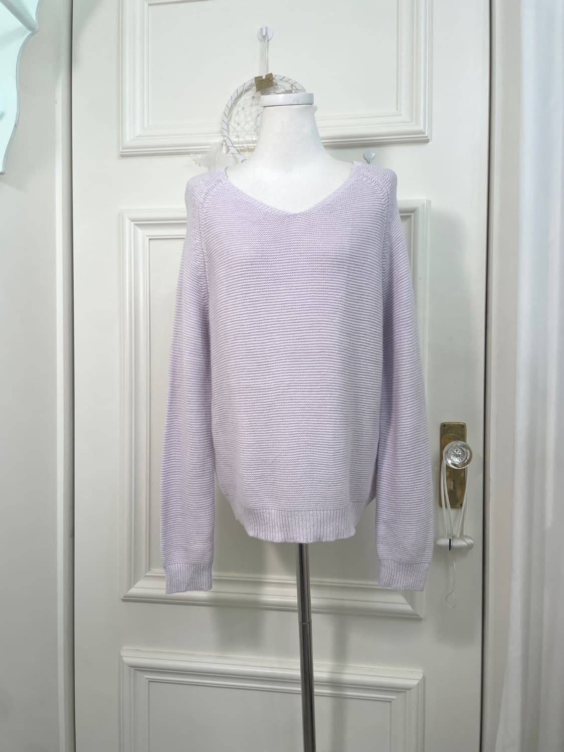 lavender glitter basic spring knit top 상품이미지1