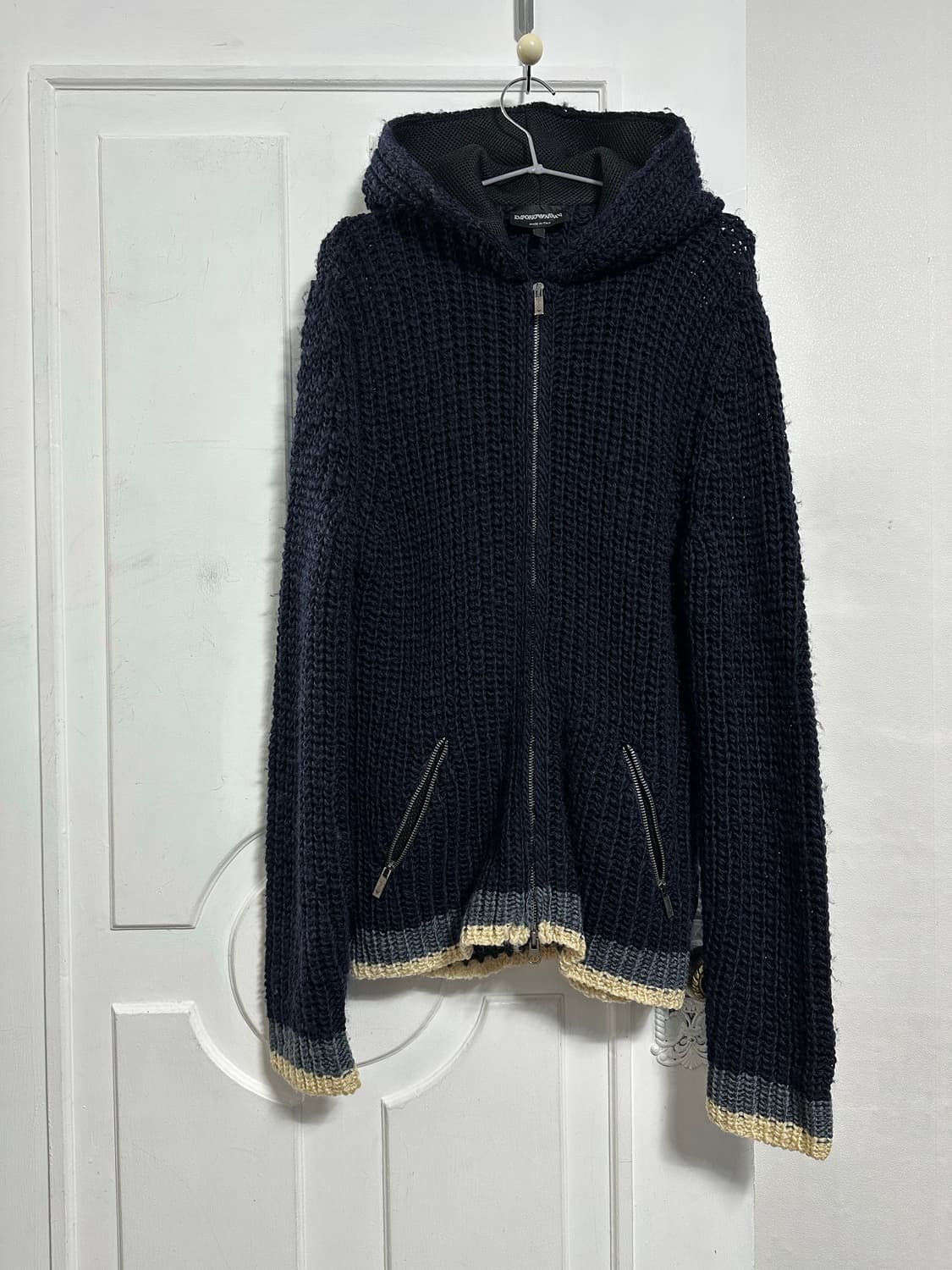 엠포리오 아르마니 울 니트 후드집업 상품이미지1