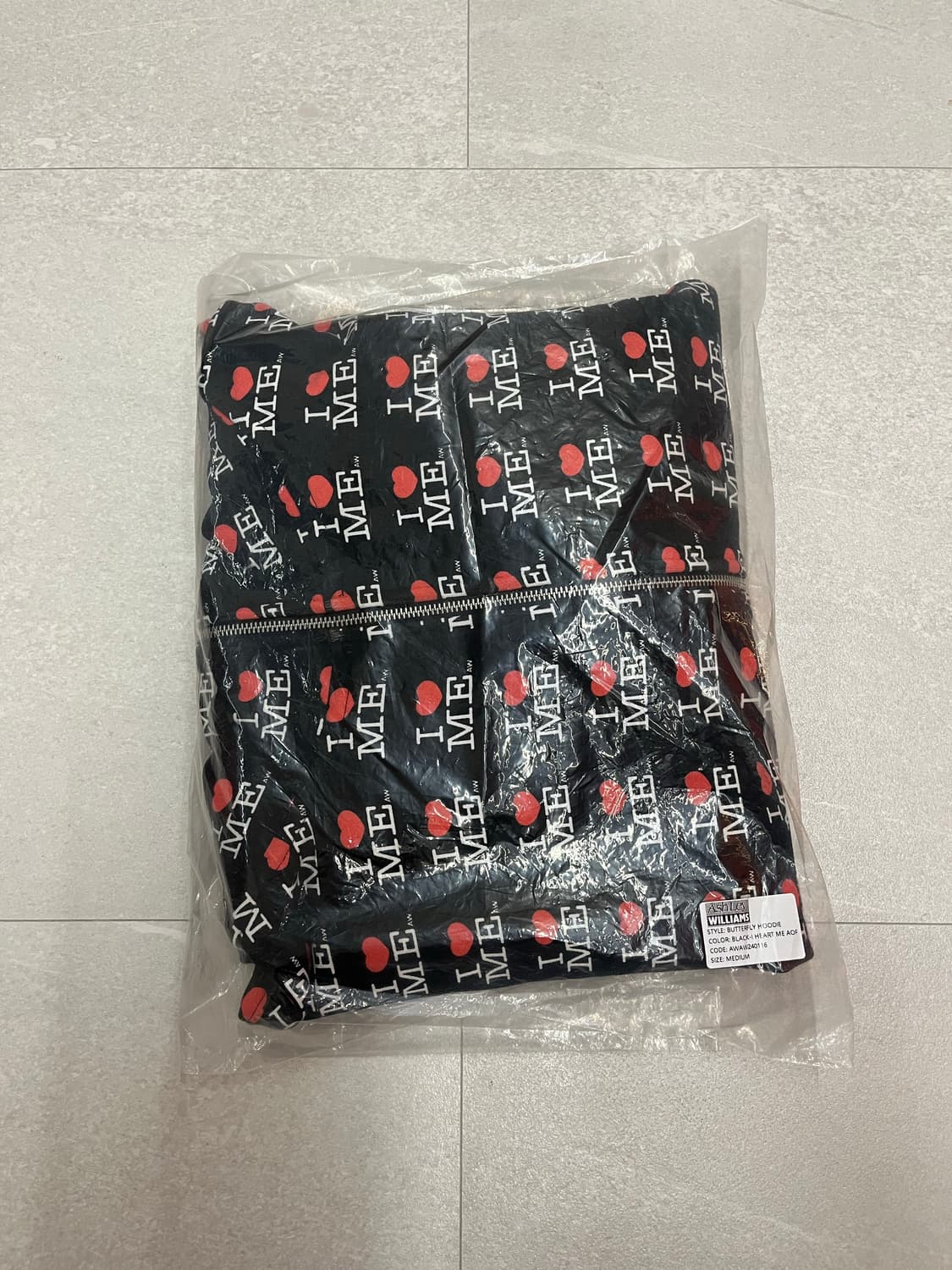 애슐리 윌리엄스 버터플라이 후디 I heart me 블랙 상품이미지4