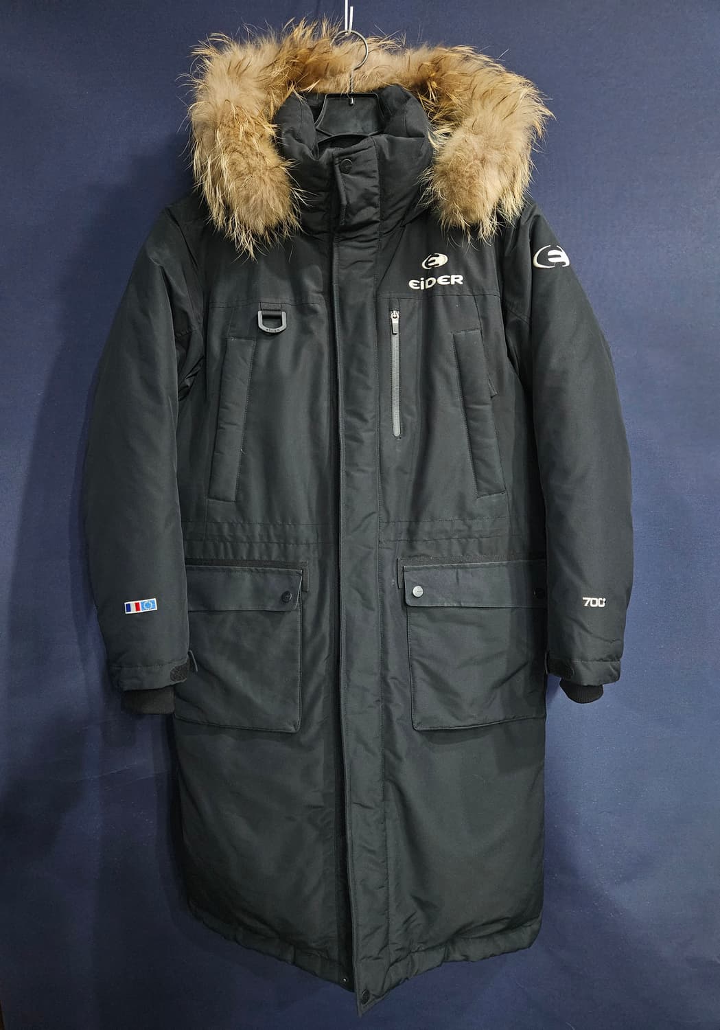 아이더 700필 블랙컬러 남성 100 덕다운 롱패딩  상품이미지1