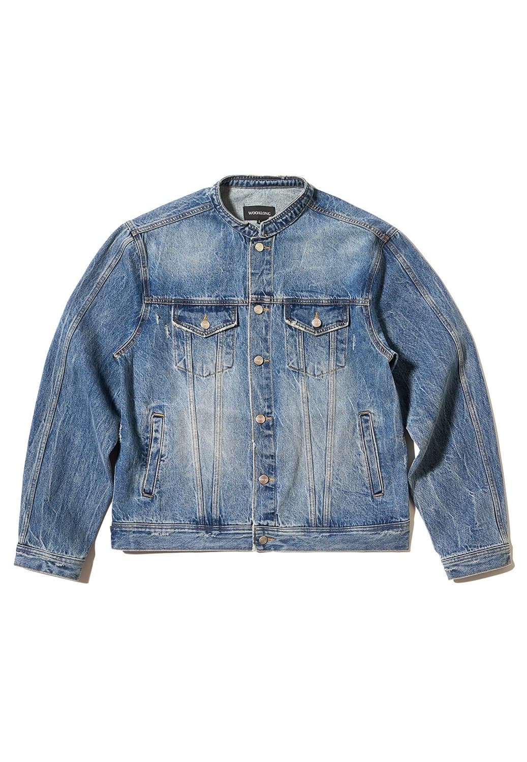 Wooalong High neck denim biker jacket 상품이미지1