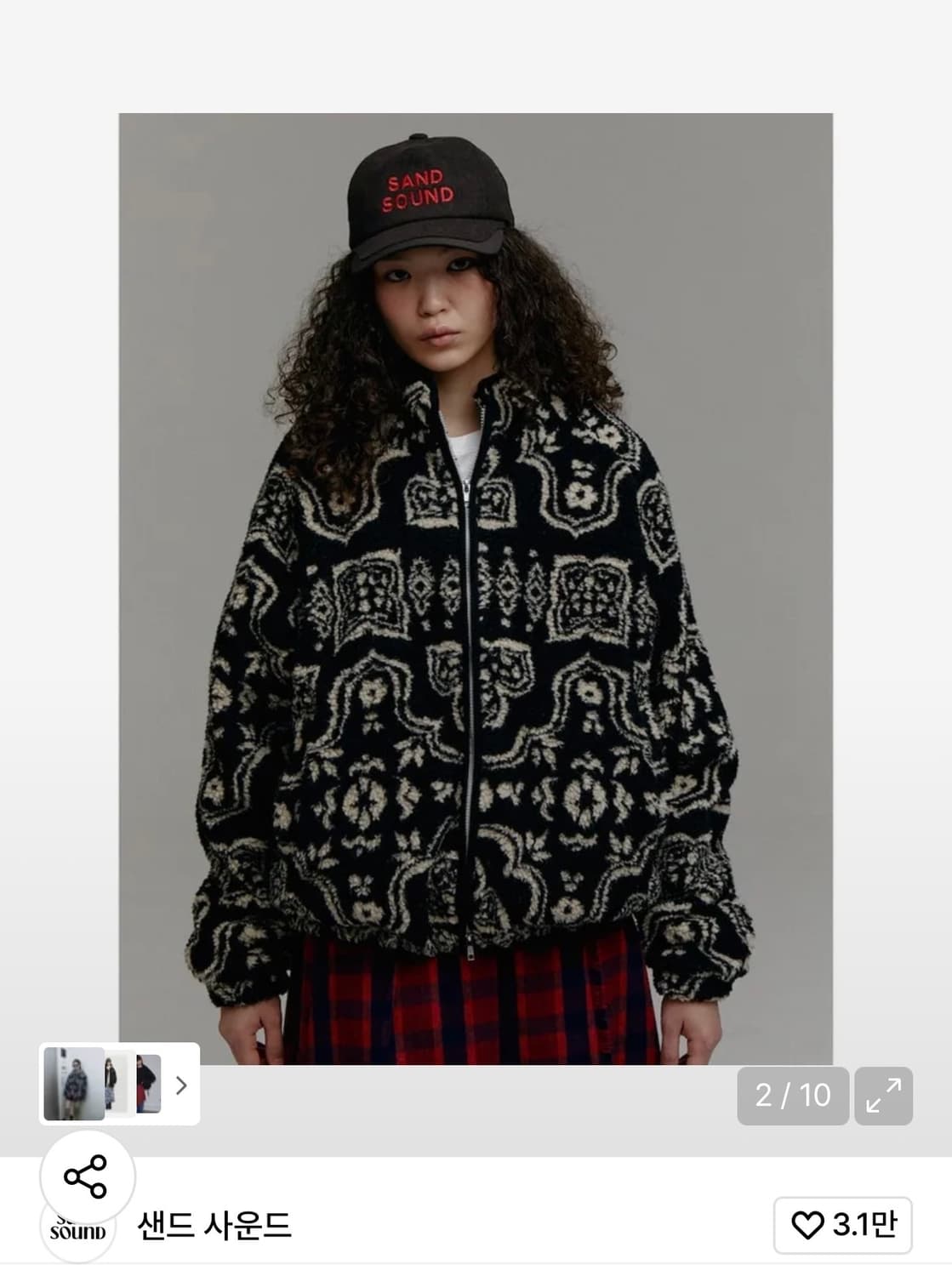 샌드사운드 노르딕패턴 후리스 점퍼/블랙/03(L)사이즈 상품이미지1
