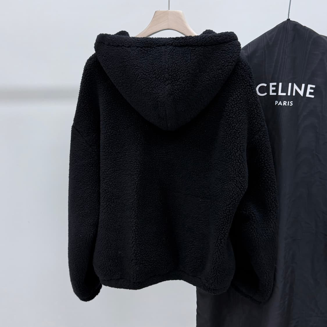 [S+급/XL] 셀린느 트리오페 울 코튼 플리스 후드 후리스 집업 상품이미지4