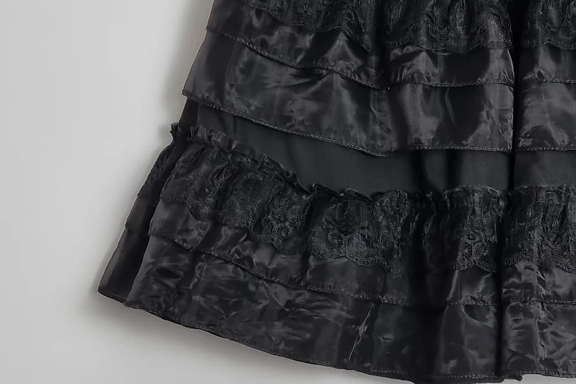 JPN 블랙 레이스 미니스커트 상품이미지5