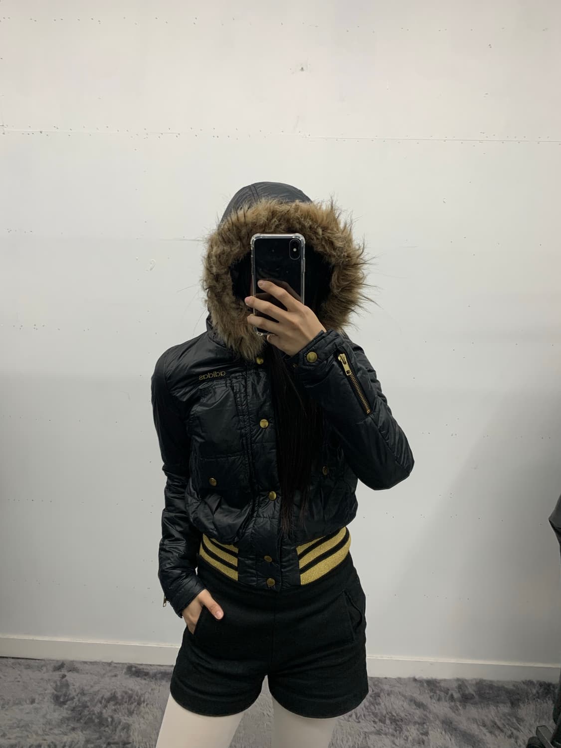 아디다스 y2k 골드 라이더 퍼 푸퍼 다운자켓 상품이미지4