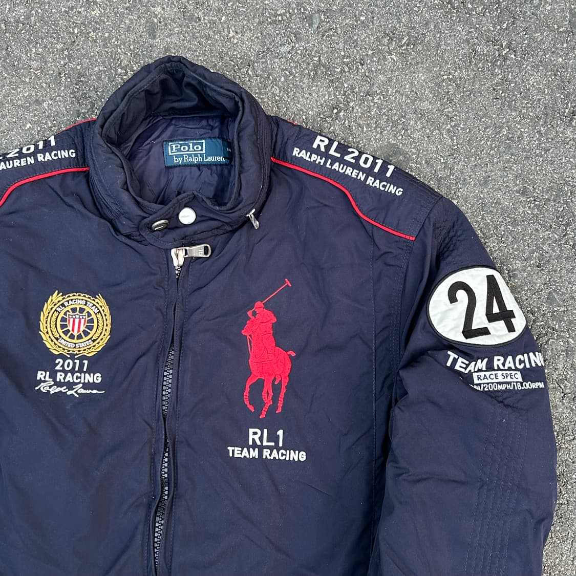 폴로 랄프로렌 빅포니 레이싱 성조기 패치드 레이싱 점퍼 패딩 M 상품이미지3