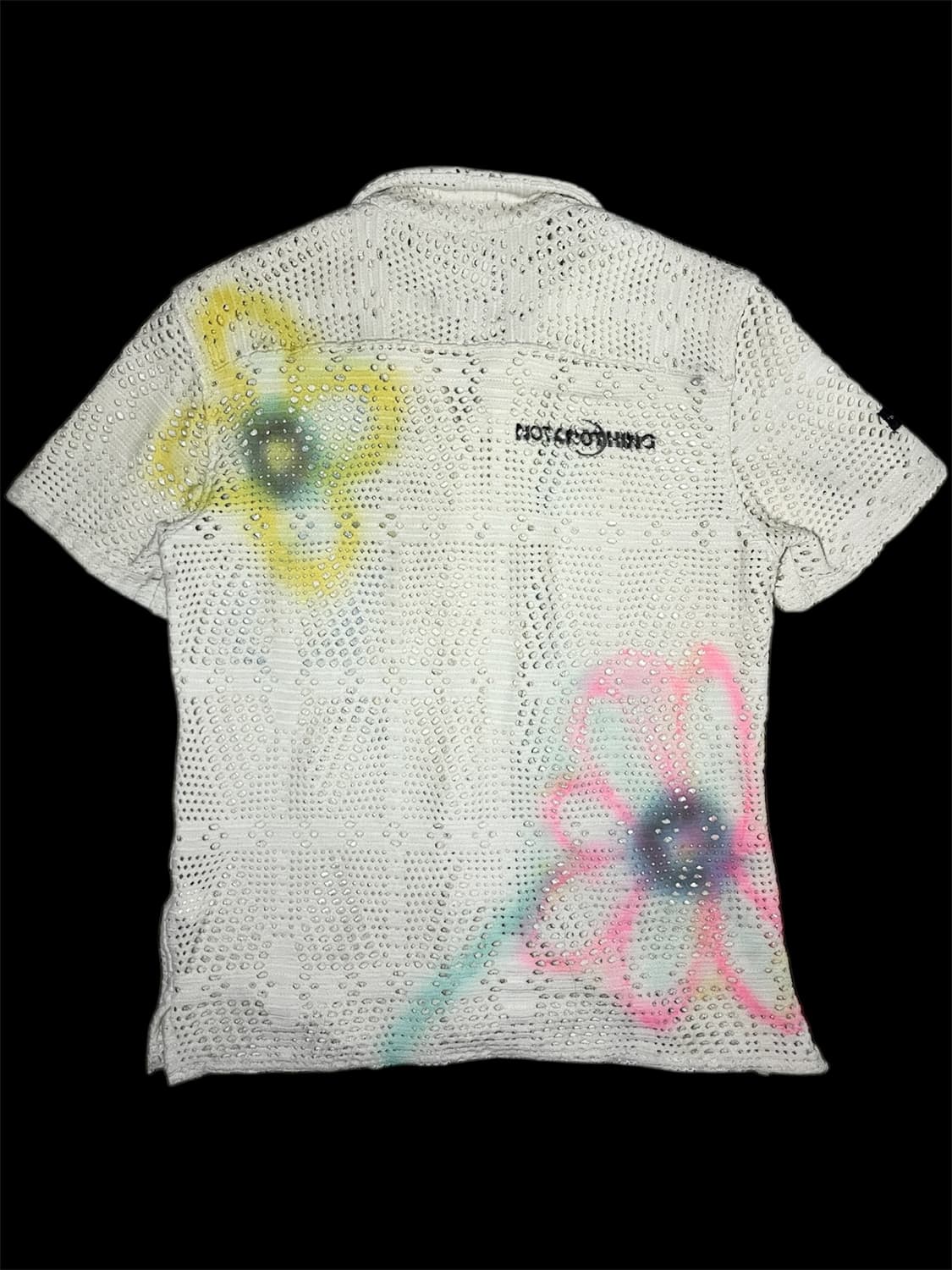 [OS] 빈티지 아카이브 플로랄 그래피티 시스루 니트 셔츠 상품이미지2