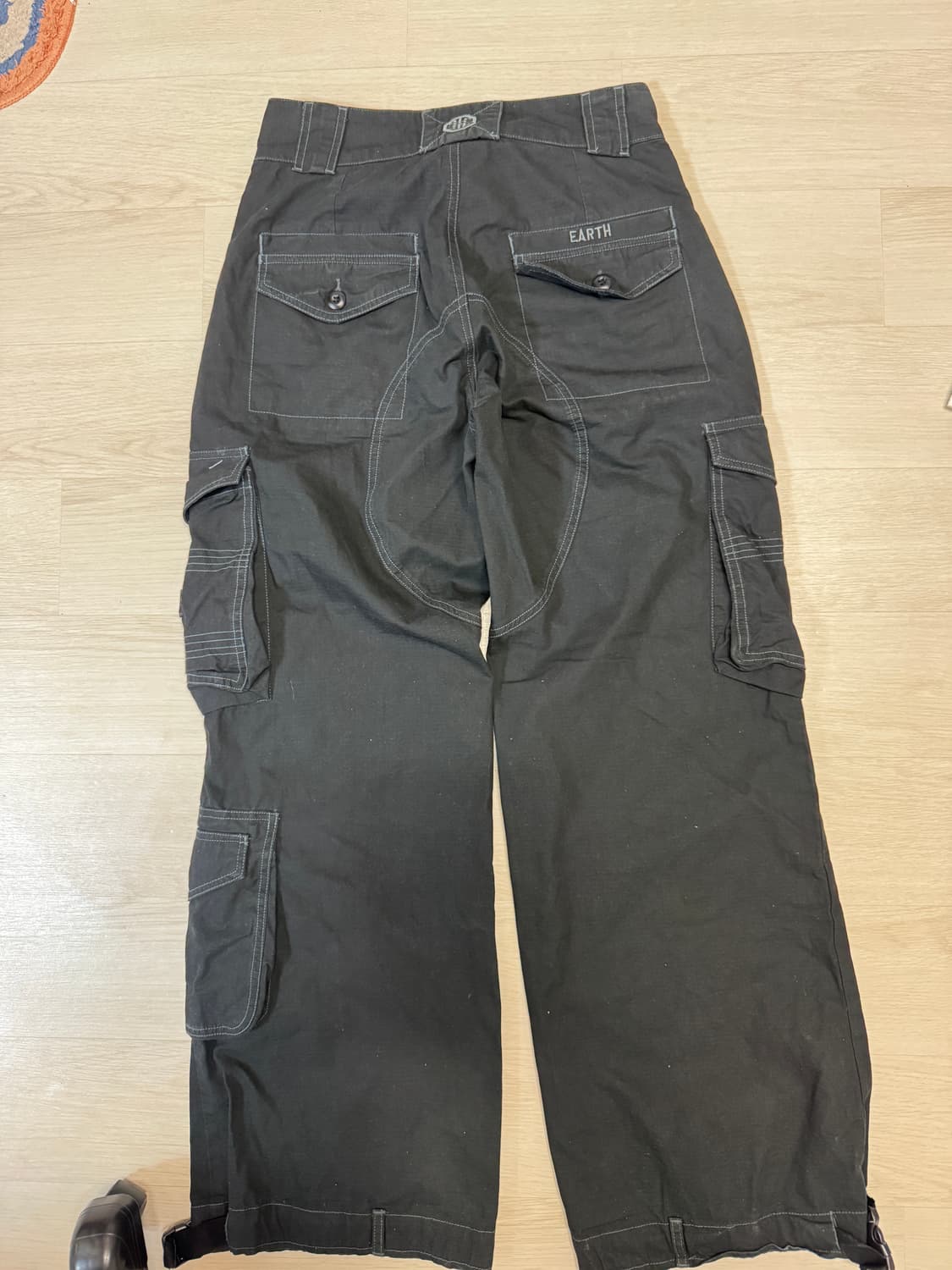 배드블러드 Devil From Earth블랙 카고 와이드 팬츠 상품이미지4