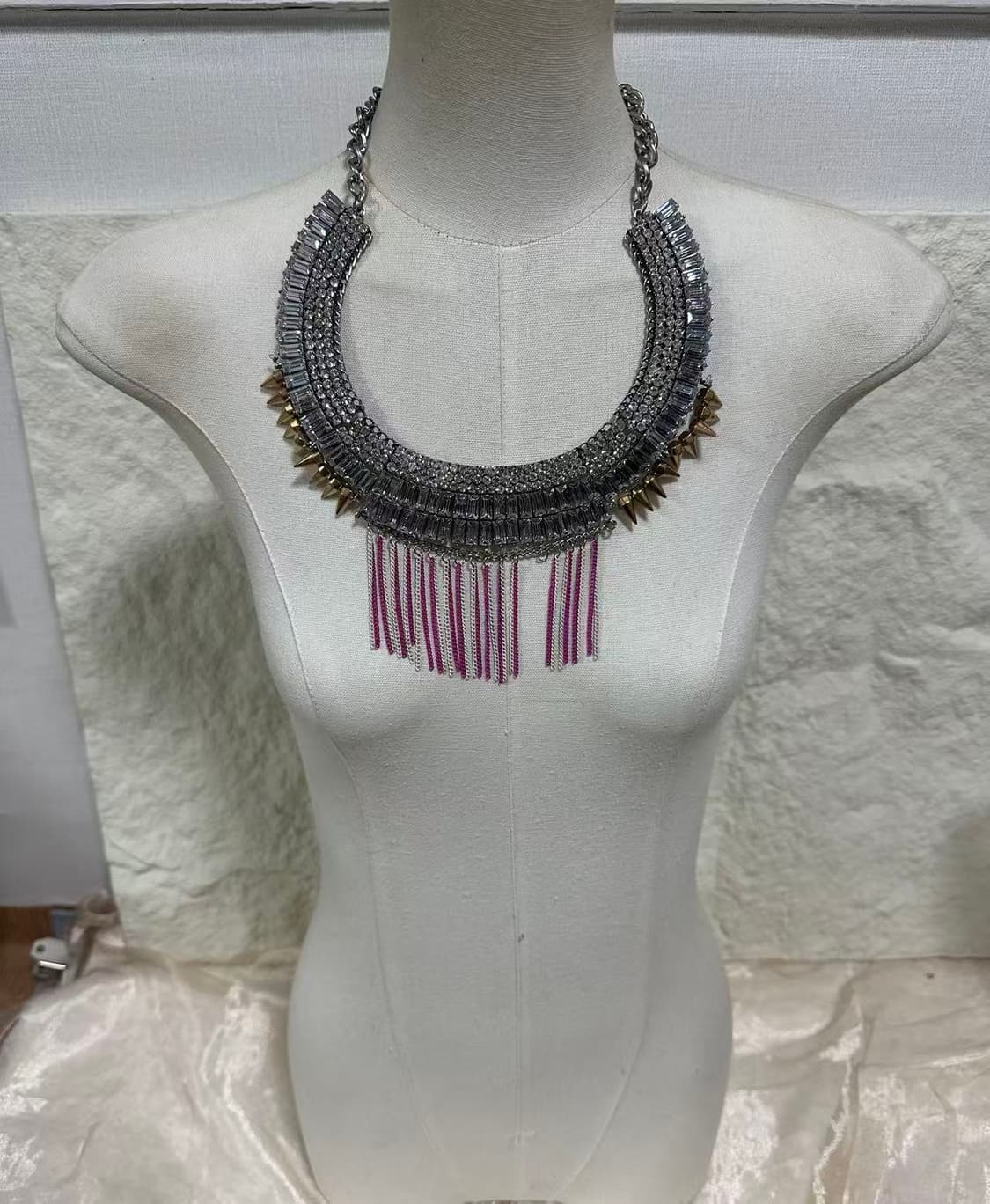 빈티지 보헤미안 고딕 리벳 오리엔탈 태슬 목걸이 상품이미지1