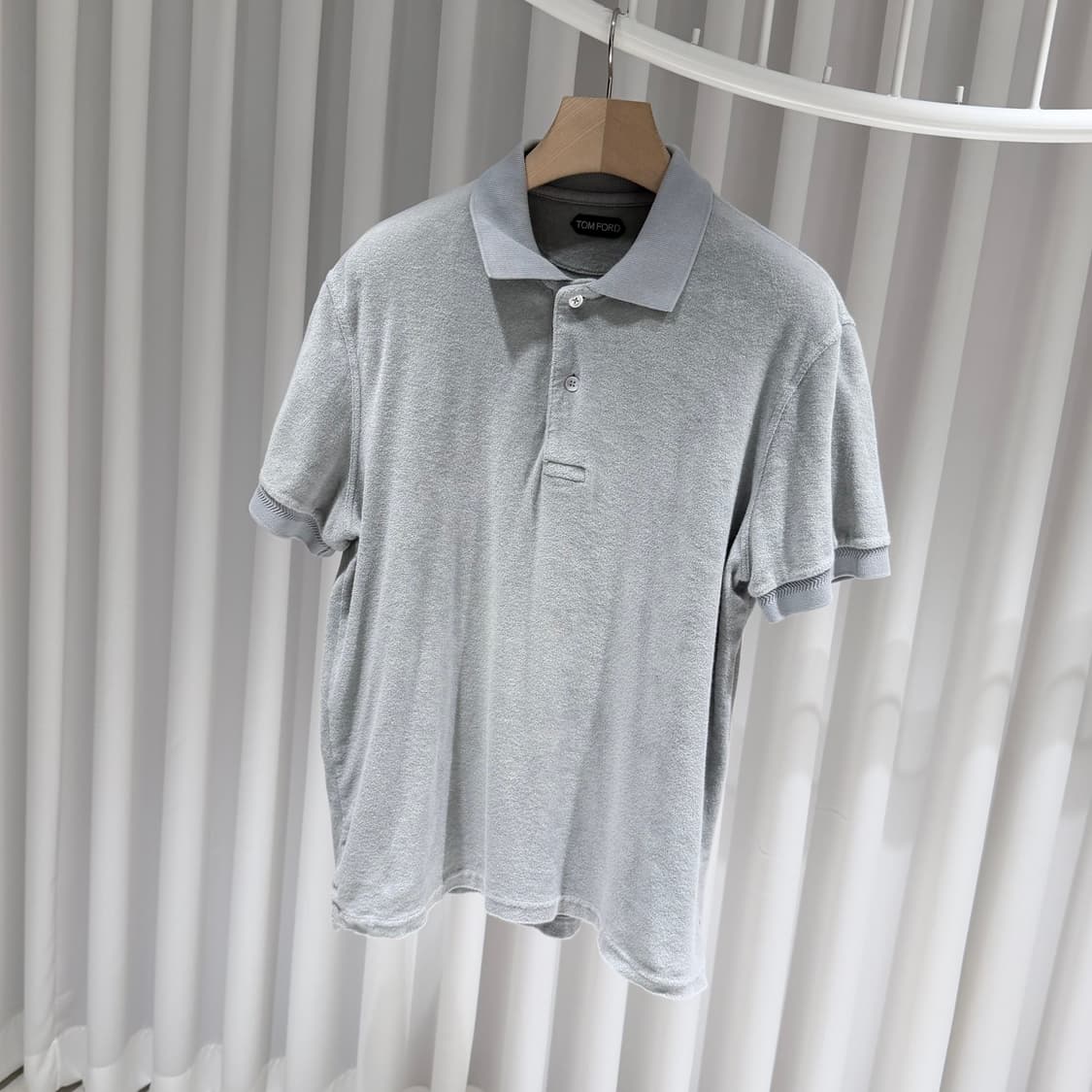 (A+/54) / 톰포드 테리 코튼 폴로 반팔 셔츠 그레이 상품이미지2