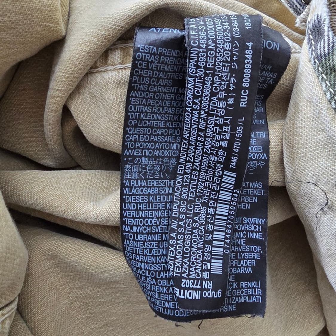 자라 맨 릴렉스핏 빈티지 밀리터리 워크셔츠 L 상품이미지6