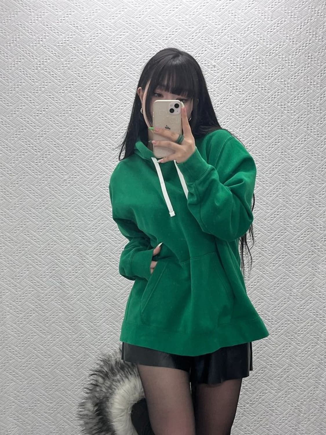 나이키 올드스쿨 Y2K 레트로그린 약기모 후드티 L C08960 상품이미지2