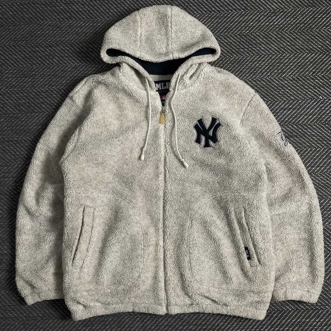 00s MLB 올드스쿨 뉴욕 양키스 플리스 후드 자켓 y 3732 상품이미지2