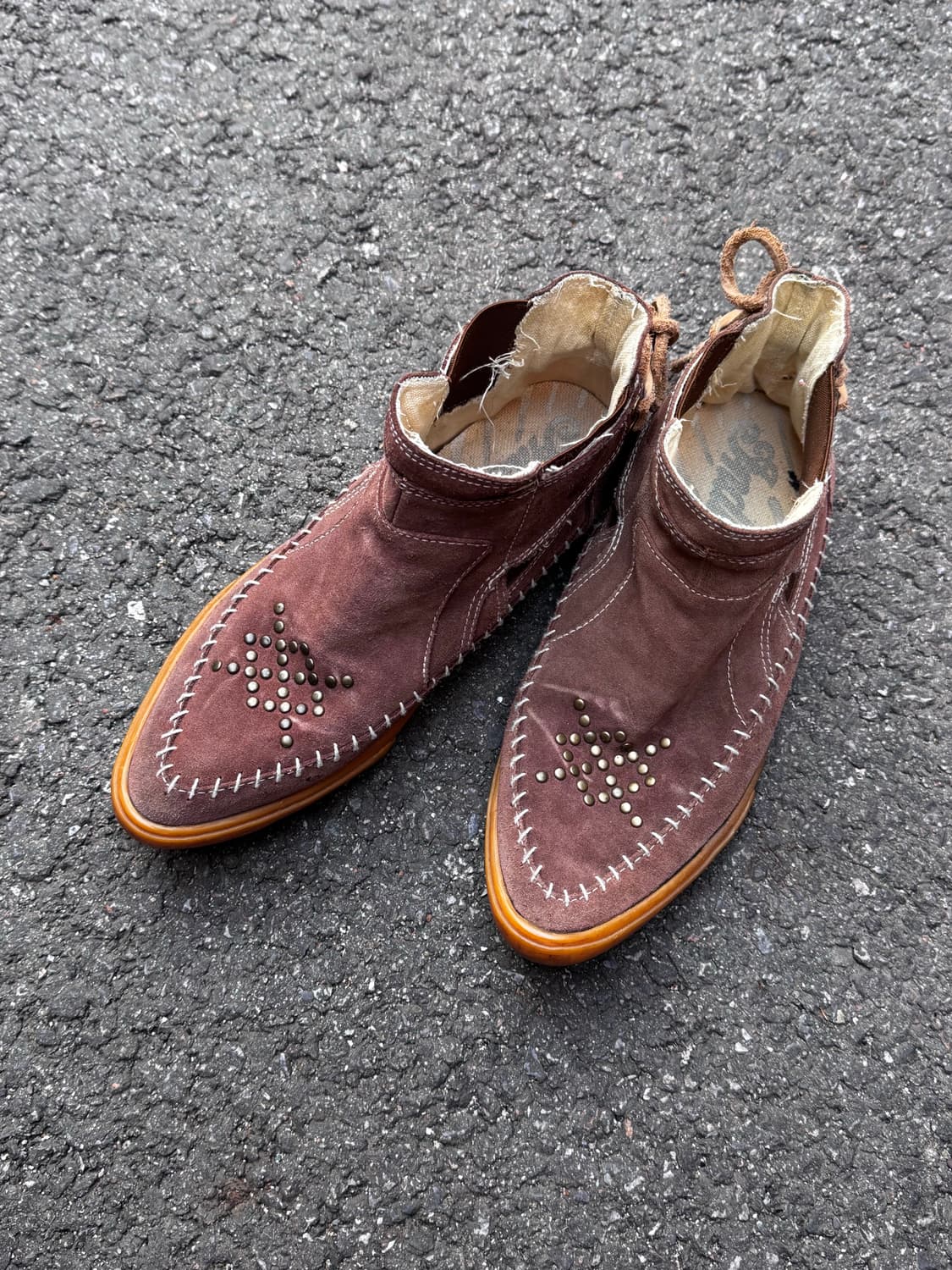 Indian 스터드 스웨이드 웨스턴 부츠 상품이미지1