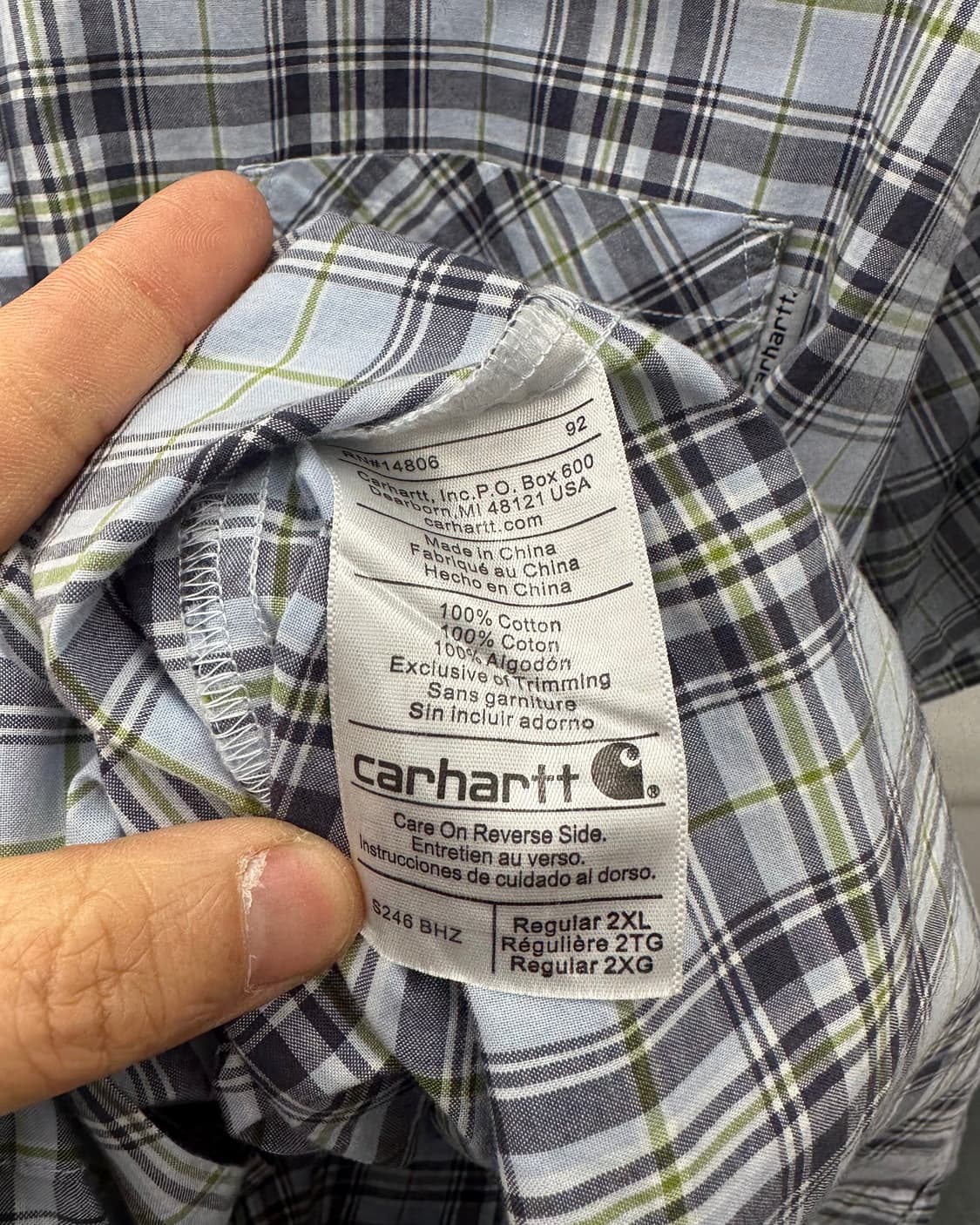 (2XL)칼하트 체크 반팔셔츠-M1963 상품이미지5