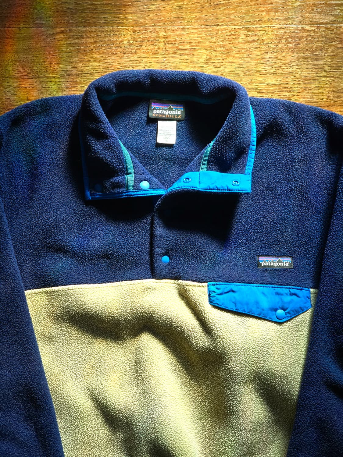 파타고니아 신칠라 스냅티 베이지 네이비 M 헤비웨이트 상품이미지1