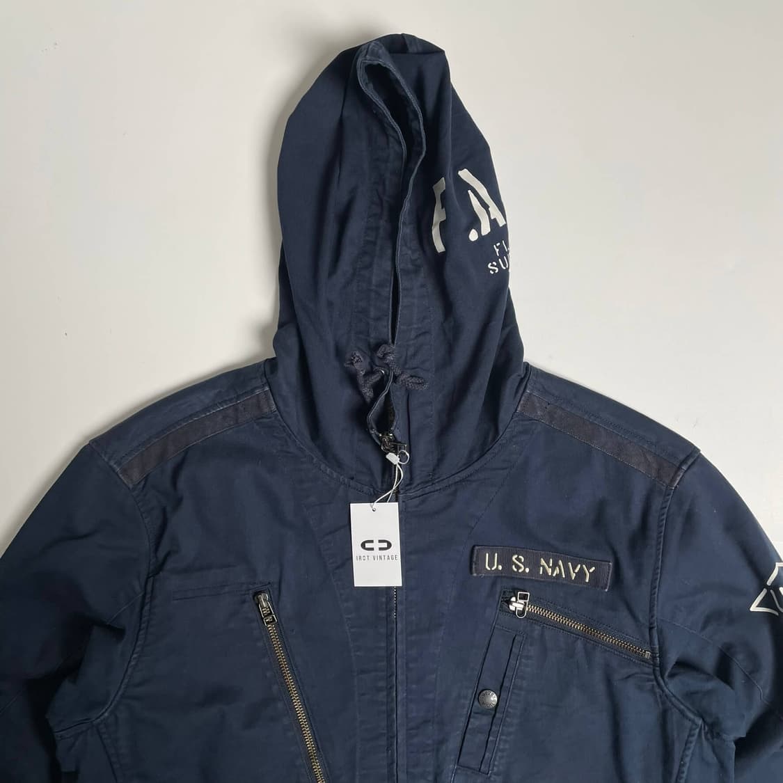 Avirex 코튼 블렌드 밀리터리 집업 후드 상품이미지3