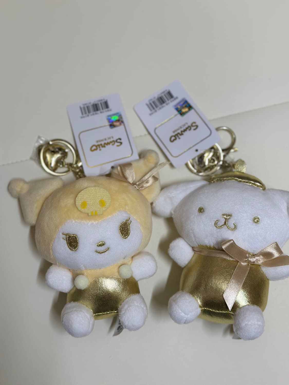 산리오 정품/마이멜로디/폼폼푸린 하트골드 인형 키링 상품이미지1