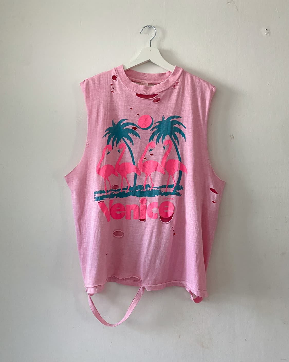 80-90s 빈티지 Venice 디스트로이드 컷오프 슬리브리스 나시티 상품이미지1