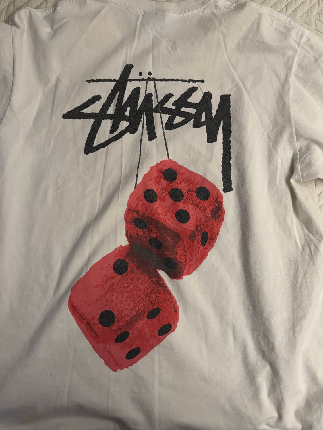 스투시 퍼지 다이스 티셔츠 화이트 L 상품이미지3