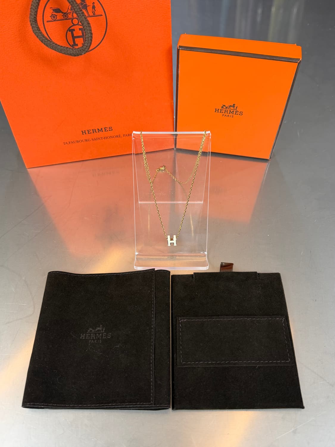 [리오브] 에르메스 미니 팝아슈 블랑 펜던트 목걸이 상품이미지1