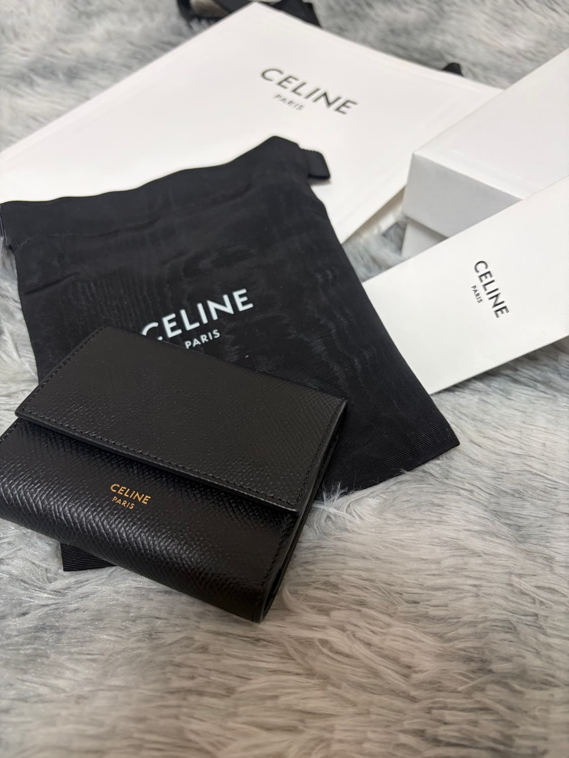 [풀구성S급] 셀린느 트라이폴드 카스프킨 반지갑 블랙 상품이미지1