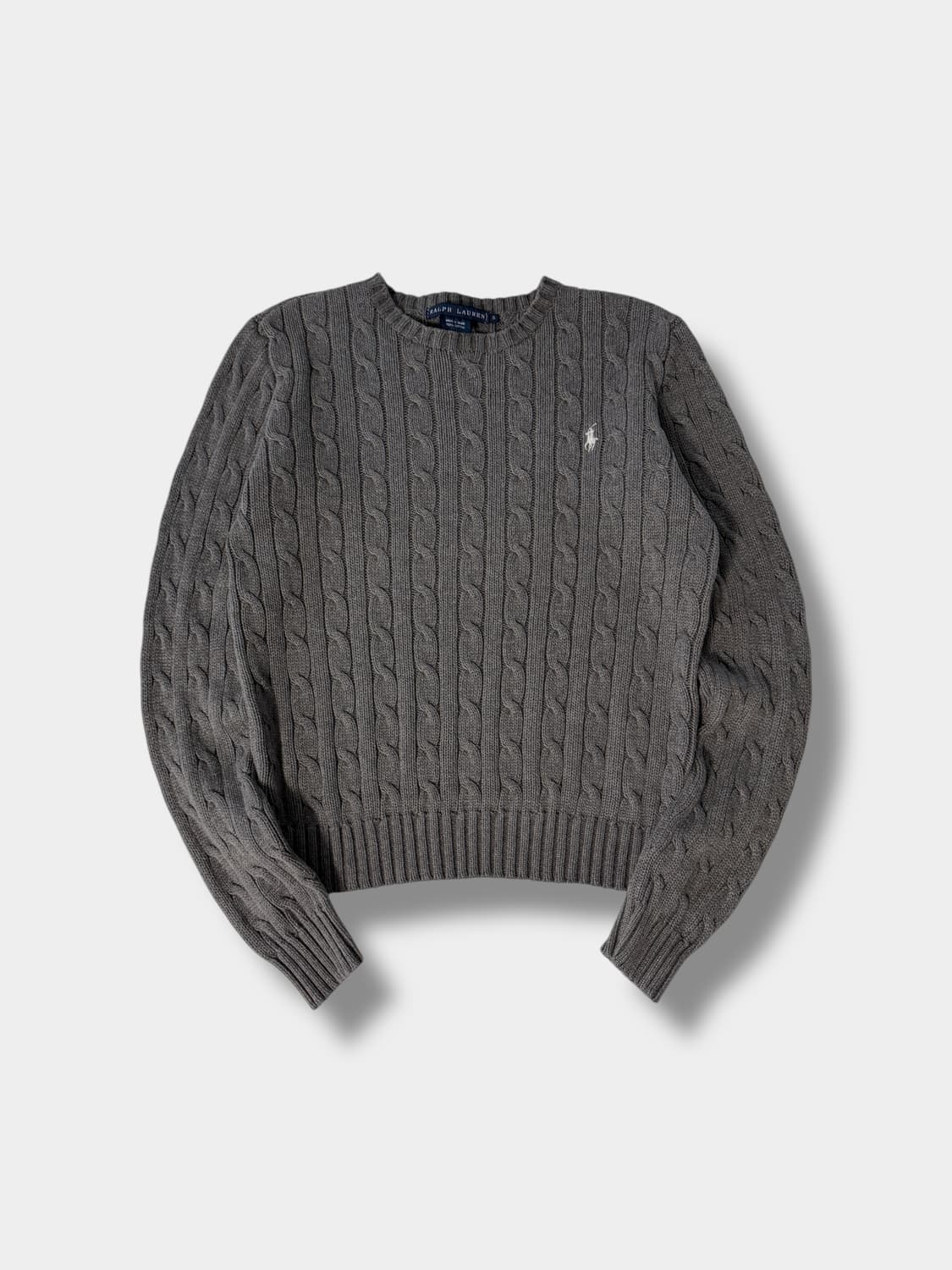 폴로 랄프로렌 딥그레이 코튼 꽈배기 니트 상품이미지1