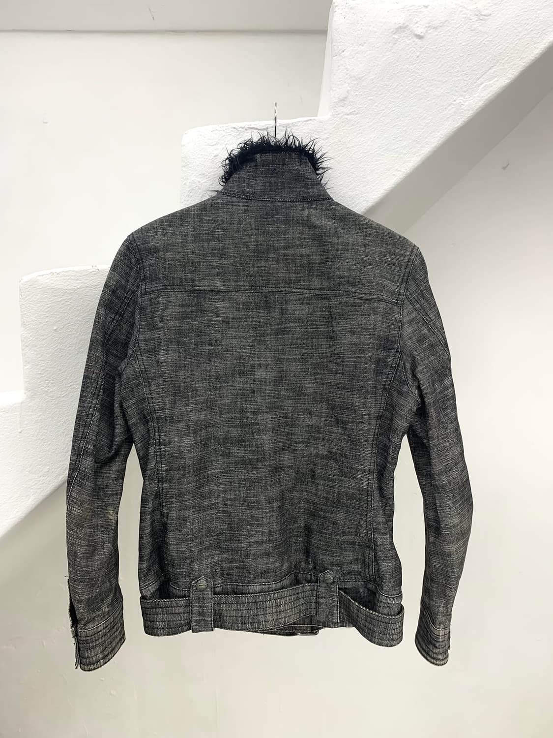 Schlussel 00s fur denim rider jacket  상품이미지4