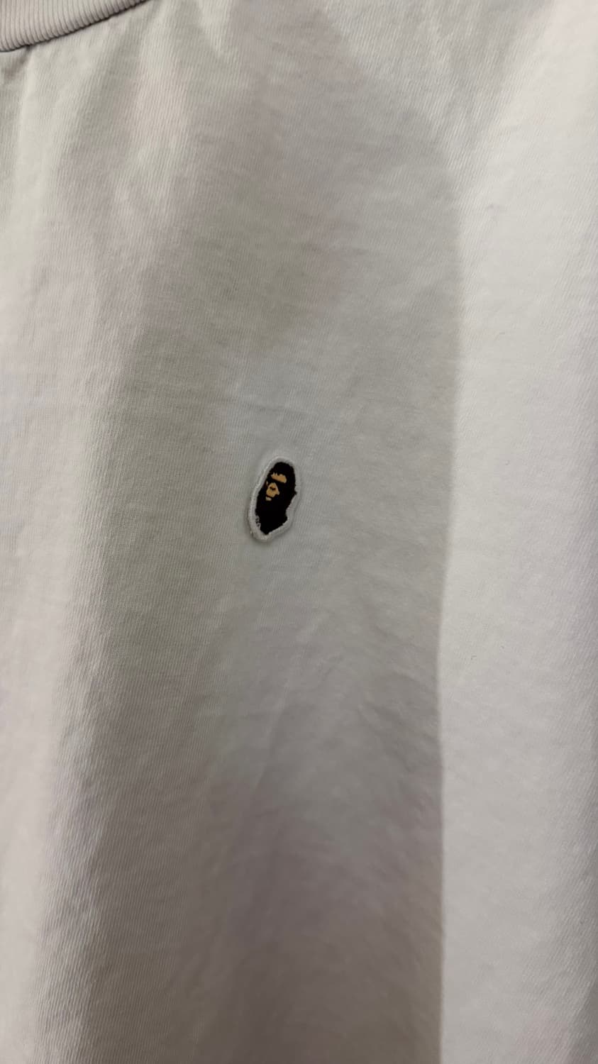 베이프 원포인트 스몰로고 반팔 티셔츠 화이트 상품이미지4