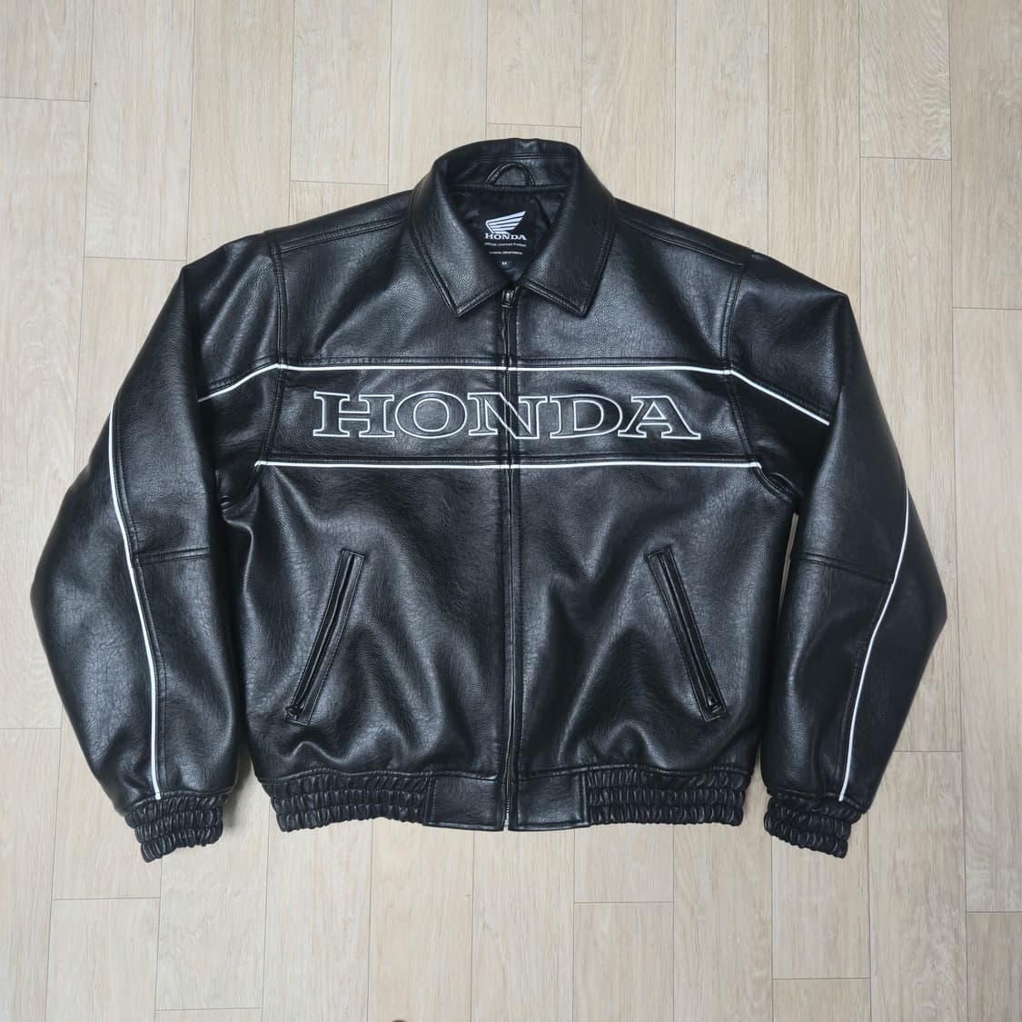M) 혼다 모터사이클 블랙 가죽 자켓 상품이미지3