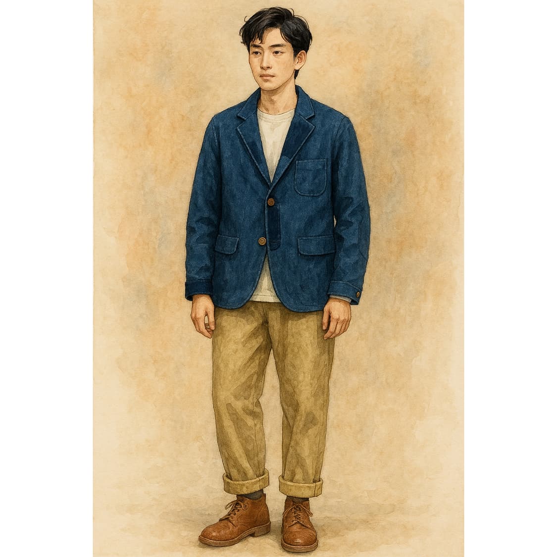 [107] ITINERIS 이티너리스 인디고다잉 블레이져  상품이미지10