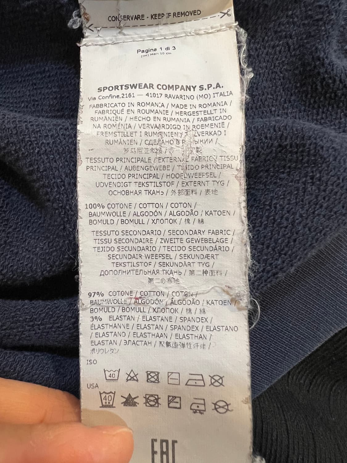 스톤아일랜드 남성 네이비 맨투맨티셔츠 라운드티셔츠 상품이미지8