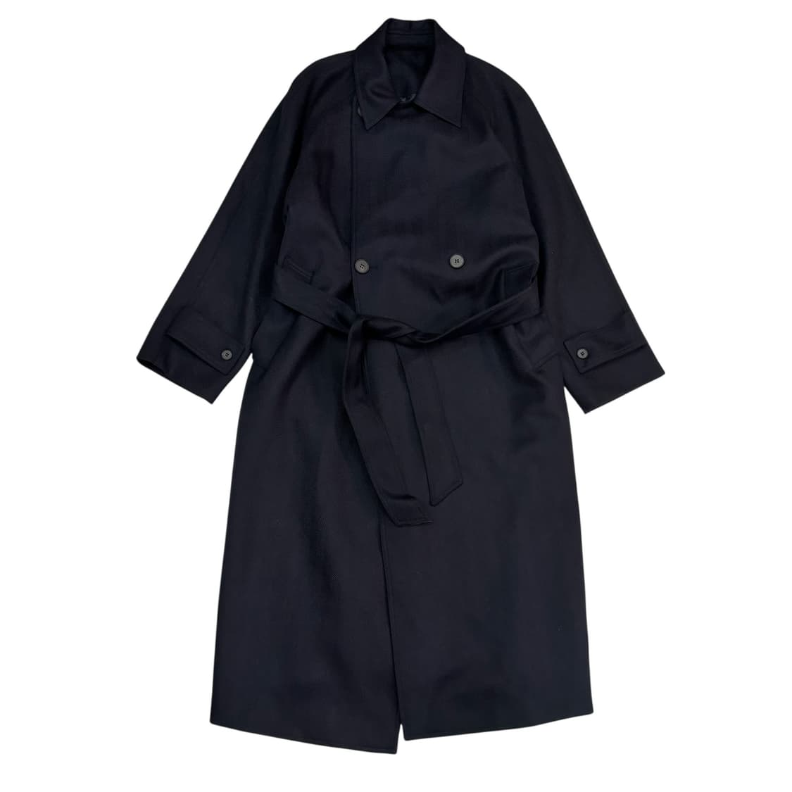 지비에이치어패럴 네이비 헤링본 벨티드 코트 상품이미지1