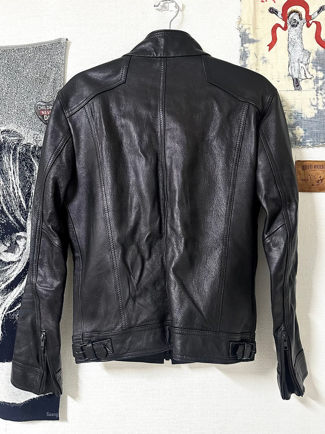 206 HOMME 고트스킨 레더 하이넥 자켓 50 size (신품급) 상품이미지5