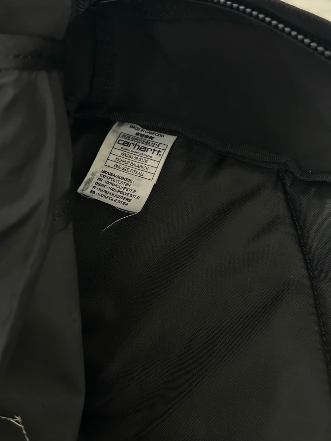 칼하트 WIP 킥플립 백팩 블랙 상품이미지6